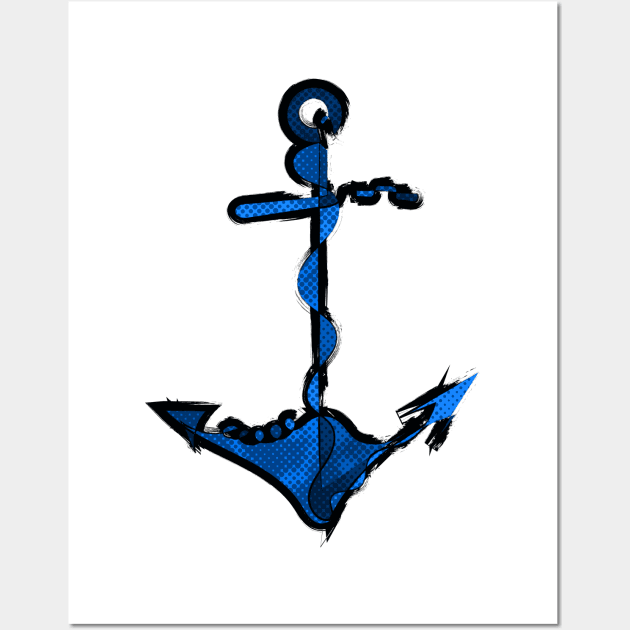 Nautical Abstract Anchor Art Wall Art by Lenny241